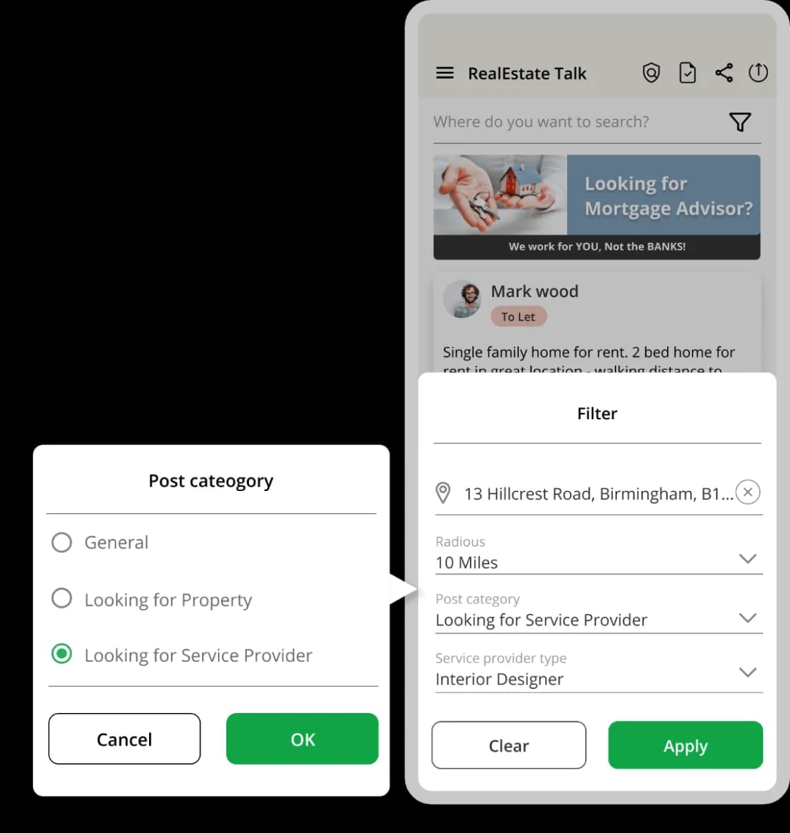 Find local experts section